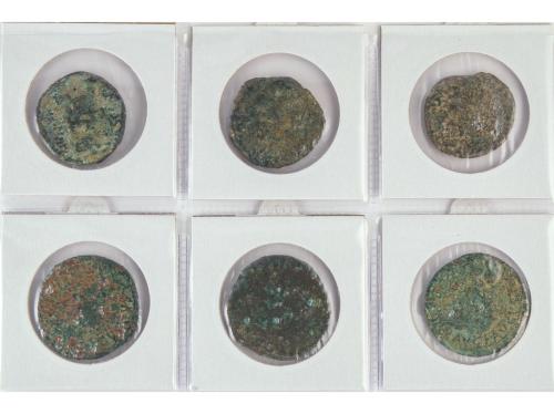 MONEDAS HISPÁNICAS. Lote 6 monedas As. AE. Incluye CASCANTUM