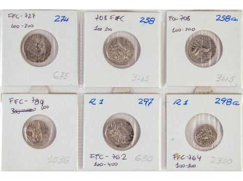 REPÚBLICA ROMANA. Lote 6 monedas Denario. FLAMINIA (2), FUND