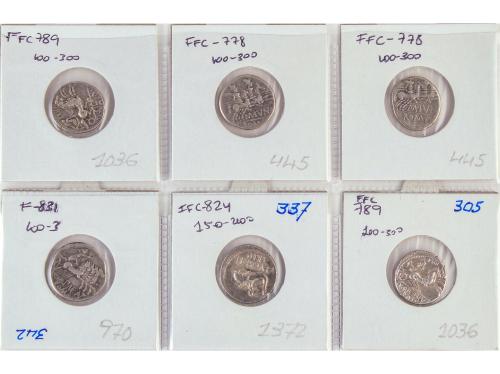 REPÚBLICA ROMANA. Lote 6 monedas Denario. JUNIA, LUCRETIA y 
