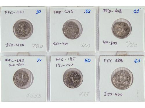 REPÚBLICA ROMANA. Lote 6 monedas Denario. AEMILIA, ANTESTIA,