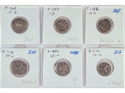 REPÚBLICA ROMANA. Lote 6 monedas Denario. QUINTIA, SEMPRONIA