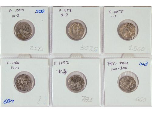 REPÚBLICA ROMANA. Lote 6 monedas Denario. CLAUDIA, PORCIA (2