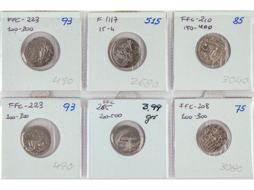 REPÚBLICA ROMANA. Lote 6 monedas Denario. CAECILIA (2), CALI