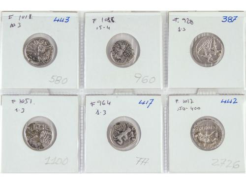 REPÚBLICA ROMANA. Lote 6 monedas Denario. MINUCIA, PINARIA, 