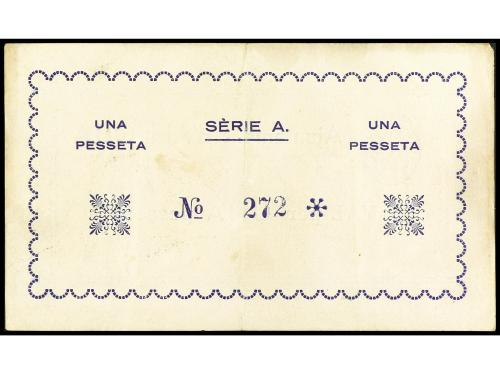 CATALUNYA. 1 Peseta. Maig 1937. Aj. d´AMPOLLA. Tirada: 1.000