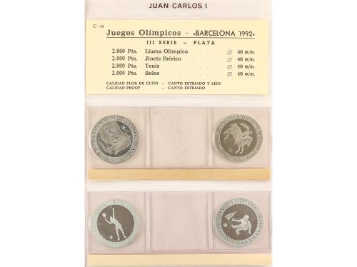 OLIMPIADA BARCELONA 1992. Lote 16 monedas 2000 Pesetas. 1990
