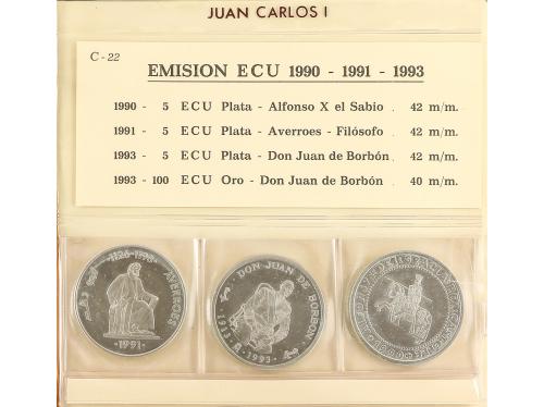 EMISIONES EN ECU. Lote 15 monedas 1 a 25 Ecu. 1987 a 1996. C