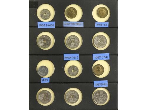 ESTADO ESPAÑOL. Lote 142 monedas 10 Céntimos a 100 Pesetas. 