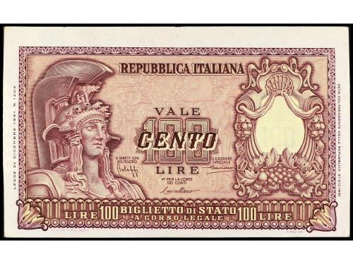 BILLETES EXTRANJEROS. Lote 3 billetes 50 y 100 Lire. 1944 y 