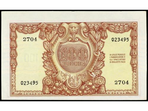 BILLETES EXTRANJEROS. Lote 3 billetes 50 y 100 Lire. 1944 y 