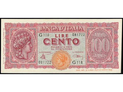 BILLETES EXTRANJEROS. Lote 3 billetes 50 y 100 Lire. 1944 y 