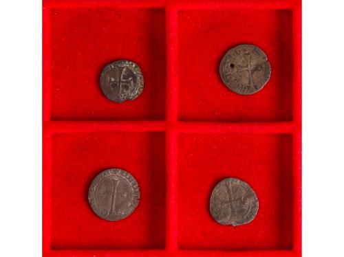 CATALUNYA-ARAGÓN. Lote 4 monedas Dobler. ALFONS IV. MALLORCA