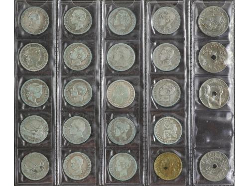 LOTES y COLECCIONES. Lote Alrededor 130 monedas. MONARQUÍA H