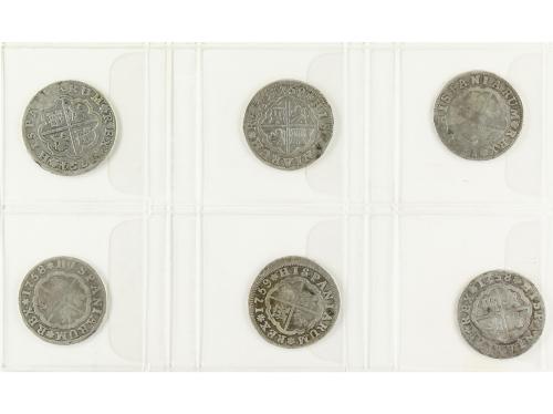FERNANDO VI. Lote 6 monedas 2 Reales. 1754 a 1759. MADRID y 