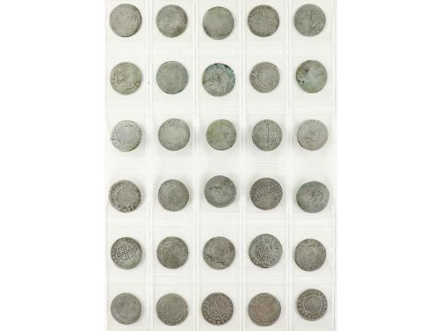 FELIPE V. Lote 55 monedas 2 Reales. S. XVIII. Contiene cecas