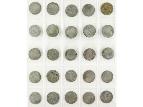 FELIPE V. Lote 55 monedas 2 Reales. S. XVIII. Contiene cecas