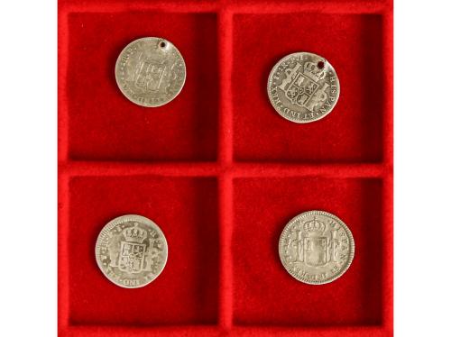 LOTES y COLECCIONES. Lote 4 monedas 1 Real. 1801 a 1823. CAR
