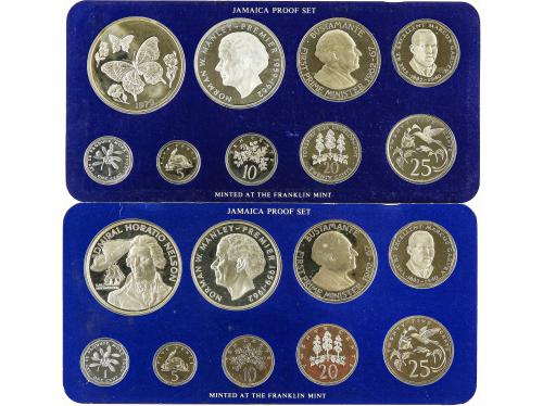 JAMAICA. Lote 6 sets 1 Centavo a 10 Dollar. 1971 a 1981. AE,