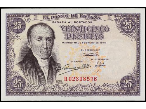 ESTADO ESPAÑOL. Lote 4 billetes 25 Pesetas. 19 Febrero 1946.