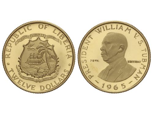 LIBERIA. 12 Dollars. 1965. 5,97 grs. AU (900). 70 Aniversari