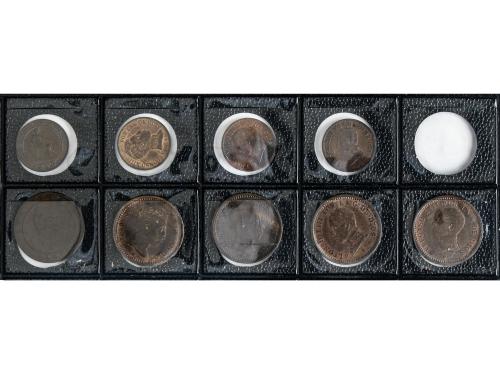 LOTES CENTENARIO. Lote 19 monedas 1 (4), 2 (5), 5 (4), 10 (4