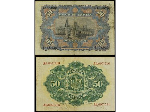 BANCO DE ESPAÑA. Lote 2 billetes 50 Pesetas. 24 Septiembre 1