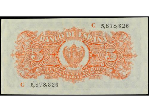 ESTADO ESPAÑOL. 5 Pesetas. 18 Julio 1937. Serie C. Ed-424b. 
