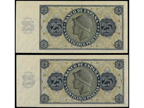 ESTADO ESPAÑOL. Lote 2 billetes 25 Pesetas. 21 Noviembre 193