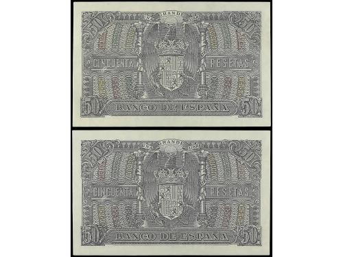 ESTADO ESPAÑOL. Lote 2 billetes 50 Pesetas. 9 Enero 1940. Me