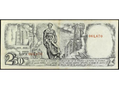 GUERRA CIVIL, ZONA REPUBLICANA. 2, 50 Pessetes. 21 Setembre 