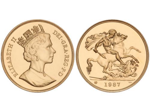 GRAN BRETAÑA. 5 Pounds. 1987. ELIZABETH II. 39,91 grs. AU (9