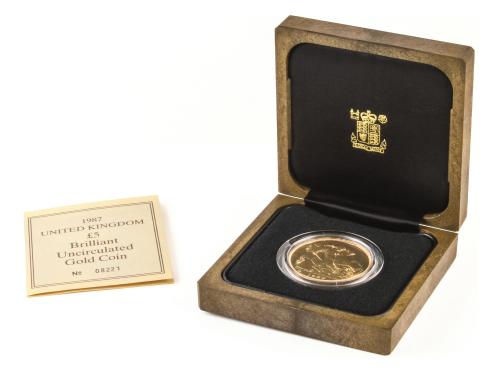 GRAN BRETAÑA. 5 Pounds. 1987. ELIZABETH II. 39,91 grs. AU (9