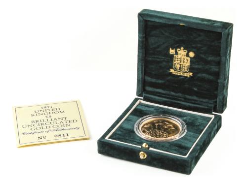 GRAN BRETAÑA. 5 Pounds. 1991. ELIZABETH II. 39,90 grs. AU (9