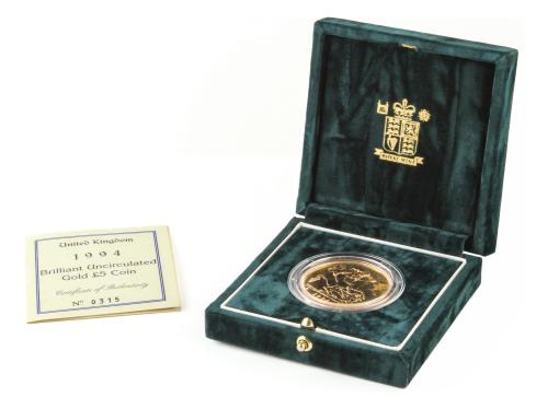 GRAN BRETAÑA. 5 Pounds. 1994. ELIZABETH II. 39,93 grs. AU (9
