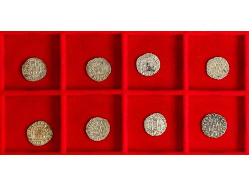 REINO DE CASTILLA Y LEON. Lote 8 monedas Cornado. ALFONSO XI