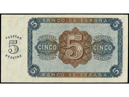 ESTADO ESPAÑOL. 5 Pesetas. 10 Agosto 1938. Serie B. (Esquina