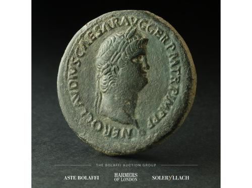 IMPERIO ROMANO. Sestercio. Circa 64 d.C. NERÓN. Anv.: NERO C