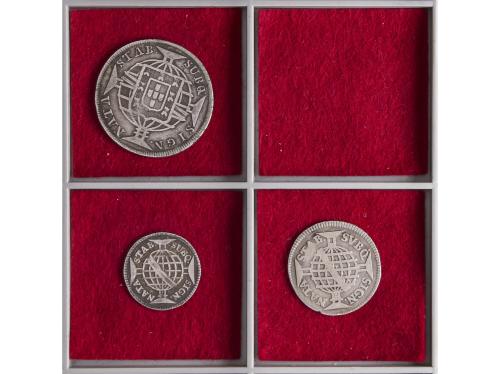 BRASIL. Lote 3 monedas 80, 160 y 320 Reis. 1768, 1771 y 1820