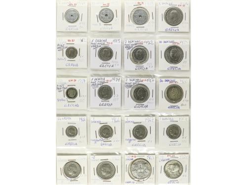 GRECIA. Lote 105 monedas. Siglo XIX-XX. AR, Cuni, Br, Latón.