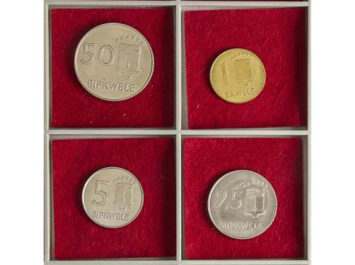 GUINEA ECUATORIAL. Serie 4 monedas 1, 5, 25 y 50 Bipkwele. 1