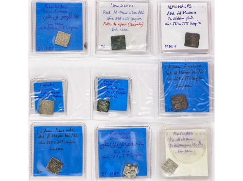 ALMOHADES. Lote 21 monedas 1/4 Dirham y 1/2 Dirham. MAYORÍA 
