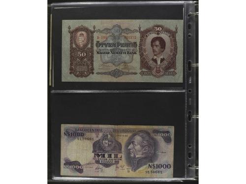 BILLETES EXTRANJEROS. Lote alrededor 120 billetes. S.XX. Col