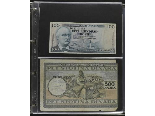 BILLETES EXTRANJEROS. Lote alrededor 120 billetes. S.XX. Col