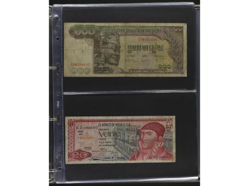 BILLETES EXTRANJEROS. Lote alrededor 120 billetes. S.XX. Col
