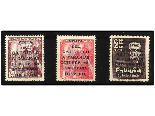 * ESPAÑA. Ed. 1088/90. CAUDILLO A CANARIAS. SERIE COMPLETA y