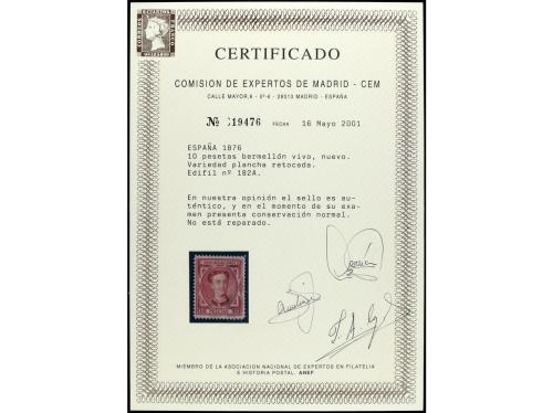 * ESPAÑA. Ed. 182. 10 pts. bermellón. Fantástico sello por s