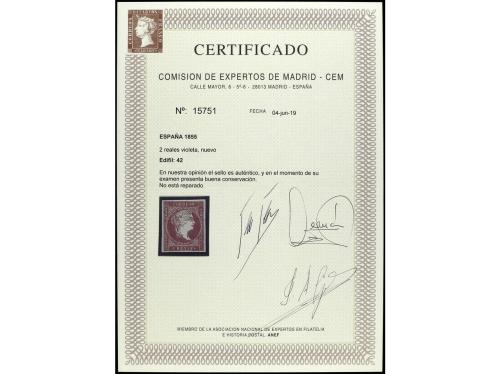 * ESPAÑA. Ed. 42. 4 cuartos rojo. Color intenso debido a ten