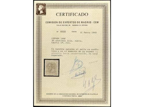 * ESPAÑA. Ed. 211. 30 cts. lila. Precioso sello por su color