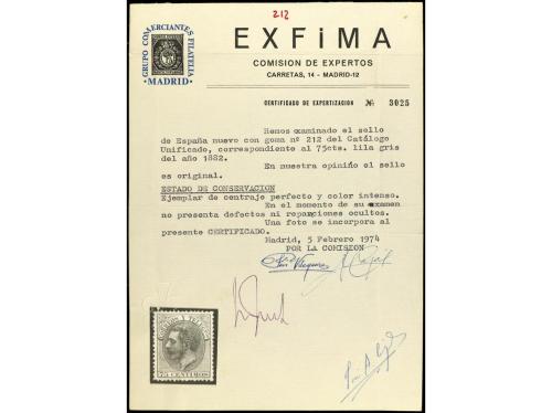 * ESPAÑA. Ed. 212. 75 cts. violeta. Precioso sello por todos