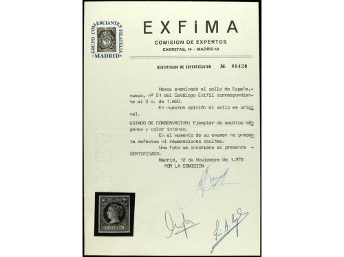 * ESPAÑA. Ed. 51. 2 cuartos verde. Precioso sello por su col